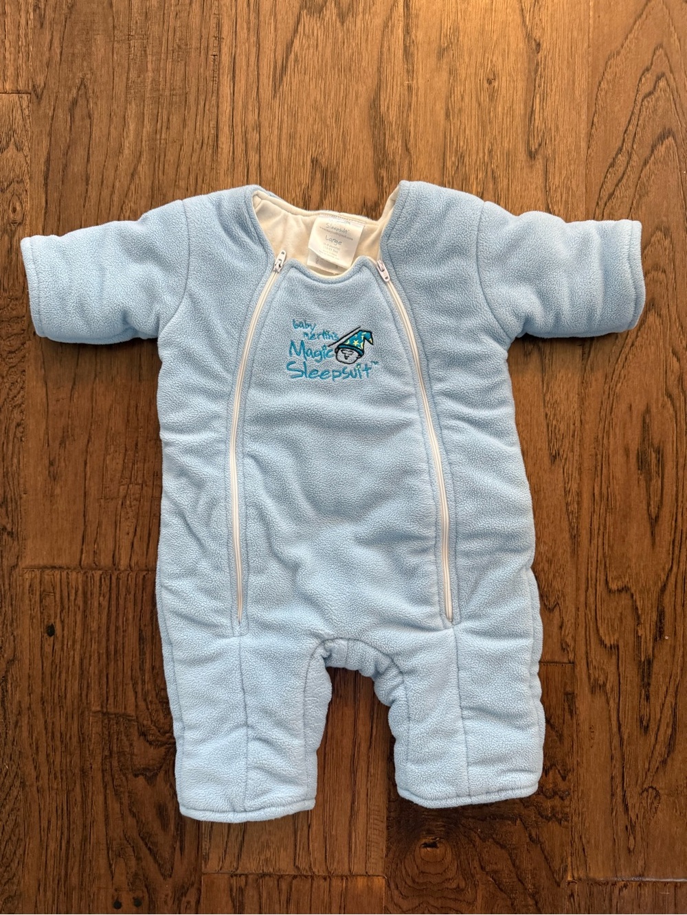 Light Blue Cozy Fleece Baby Sleepsuit
